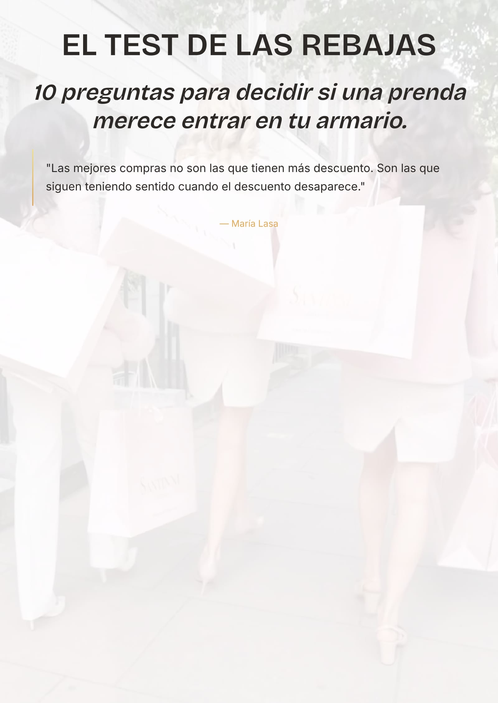 Portada de «El test de las rebajas»