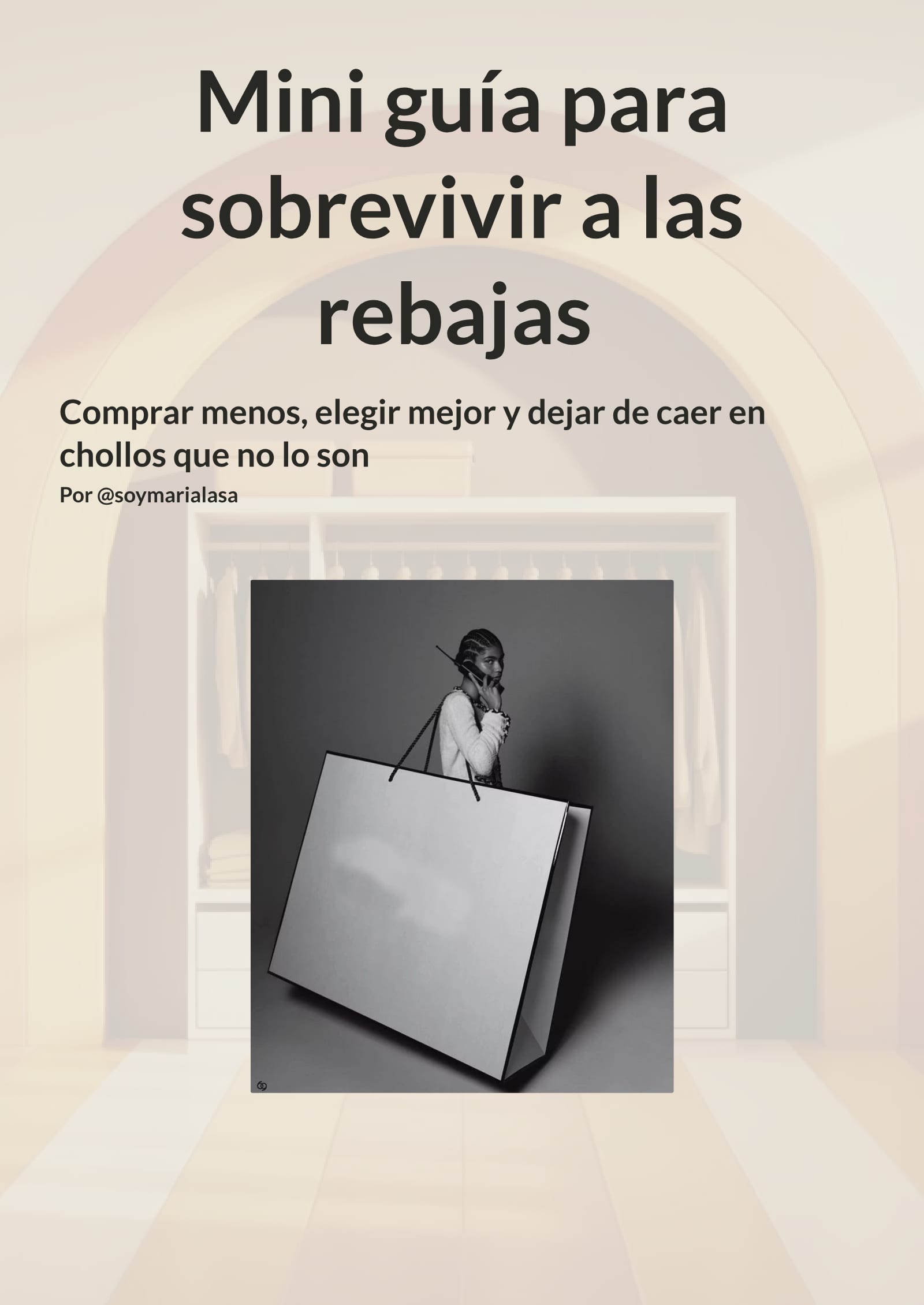 Portada de «Mini guía para sobrevivir a las rebajas»